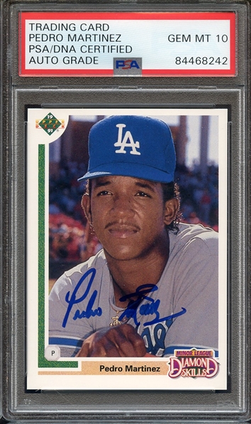 1991 UPPER DECK FINAL EDITION 2F SIGNED PEDRO MARTINEZ PSA/DNA AUTO 10