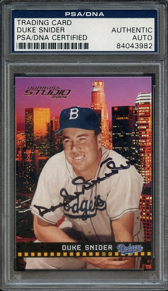 2004 DONRUSS STUDIO SIGNED DUKE SNIDER PSA/DNA AUTO AUTHENTIC