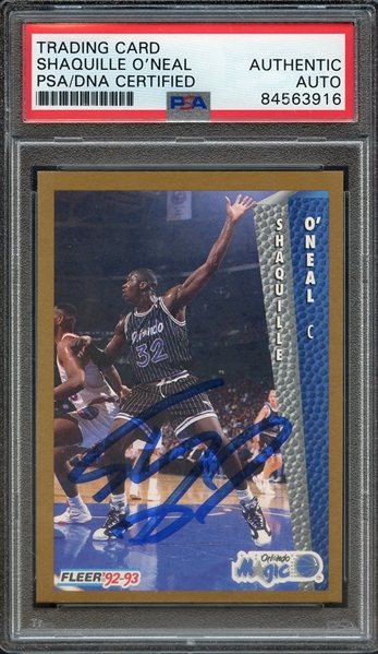 1992 FLEER 401 SIGNED SHAQUILLE O'NEAL PSA/DNA AUTO AUTHENTIC