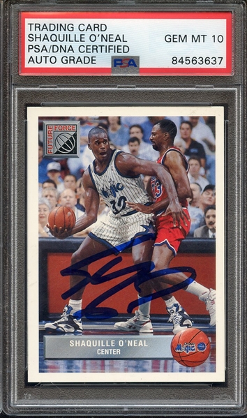 1992 UPPER DECK MCDONALD'S P43 SIGNED SHAQUILLE O'NEAL PSA/DNA AUTO 10