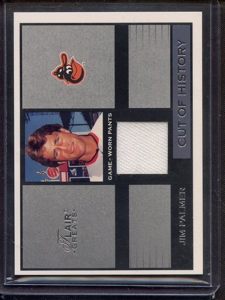 2003 FLAIR GREATS CUT OF HISTORY JIM PALMER GAME USED JERSEY