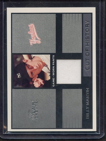 2003 FLAIR GREATS CUT OF HISTORY BILLY MARTIN GAME USED JERSEY