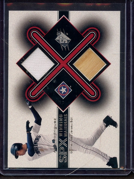 2001 SPX WINNING MATERIALS ALEX RODRIGUEZ GAME USED BAT AND JERSEY 