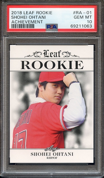 2018 LEAF ROOKIE OHTANI ACHIEVEMENT RA-01 SHOHEI OHTANI ACHIEVEMENT PSA GEM MT 10