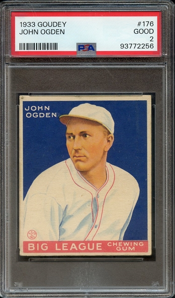 1933 GOUDEY 176 JOHN OGDEN PSA GOOD 2