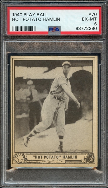 1940 PLAY BALL 70 HOT POTATO HAMLIN PSA EX-MT 6