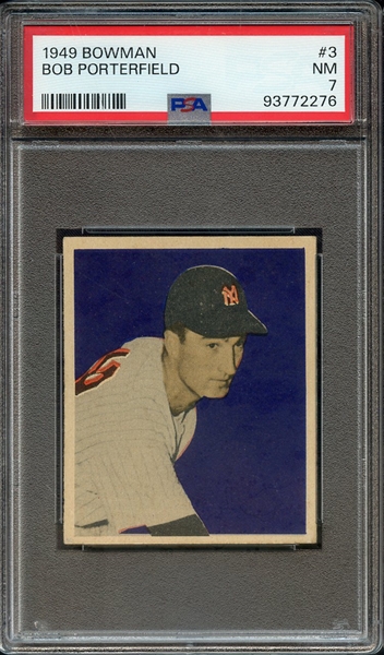 1949 BOWMAN 3 BOB PORTERFIELD PSA NM 7