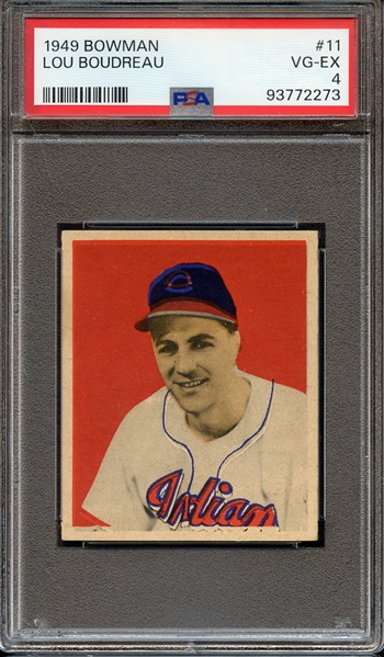 1949 BOWMAN 11 LOU BOUDREAU PSA VG-EX 4