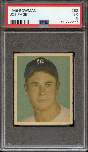 1949 BOWMAN 82 JOE PAGE PSA EX 5