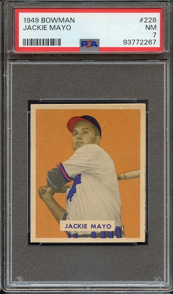 1949 BOWMAN 228 JACKIE MAYO PSA NM 7