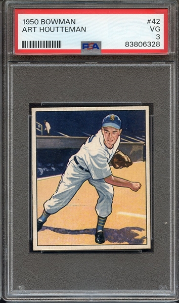 1950 BOWMAN 42 ART HOUTTEMAN PSA VG 3