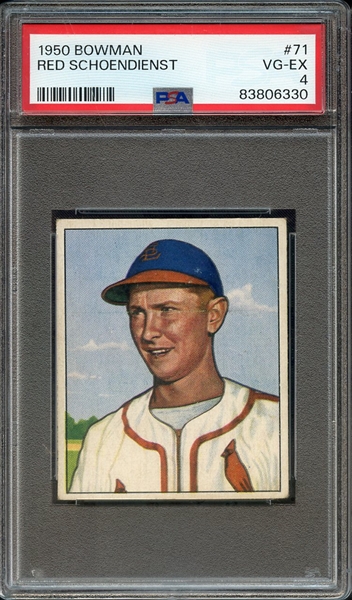 1950 BOWMAN 71 RED SCHOENDIENST PSA VG-EX 4