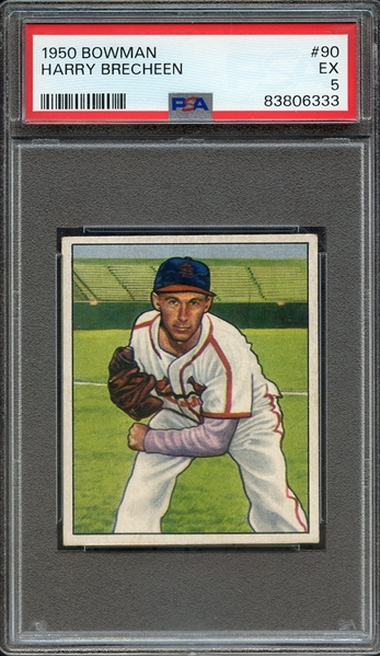 1950 BOWMAN 90 HARRY BRECHEEN PSA EX 5