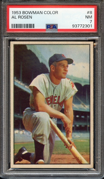 1953 BOWMAN COLOR 8 AL ROSEN PSA NM 7