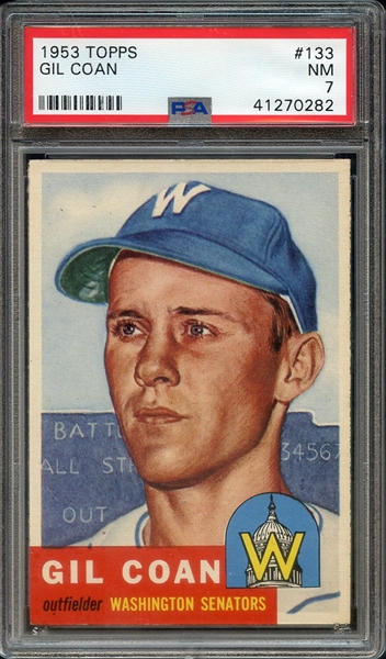 1953 TOPPS 133 GIL COAN PSA NM 7