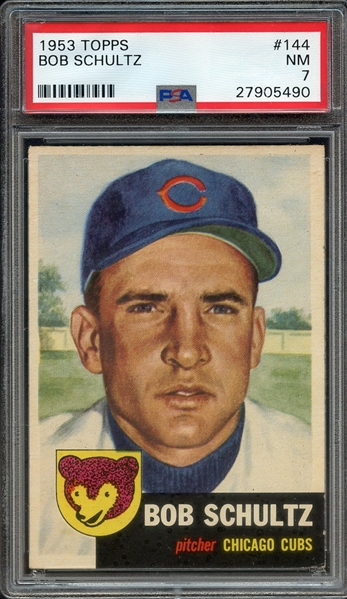 1953 TOPPS 144 BOB SCHULTZ PSA NM 7