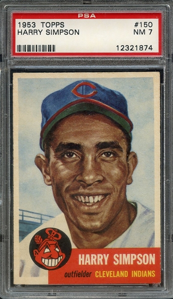 1953 TOPPS 150 HARRY SIMPSON PSA NM 7