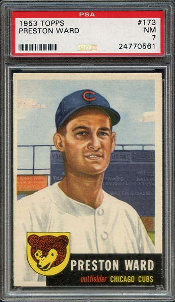 1953 TOPPS 173 PRESTON WARD PSA NM 7