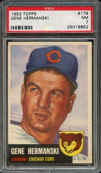 1953 TOPPS 179 GENE HERMANSKI PSA NM 7