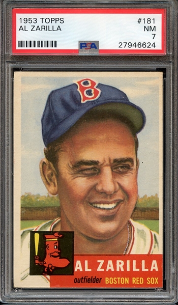 1953 TOPPS 181 AL ZARILLA PSA NM 7