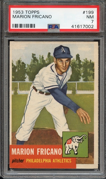 1953 TOPPS 199 MARION FRICANO PSA NM 7