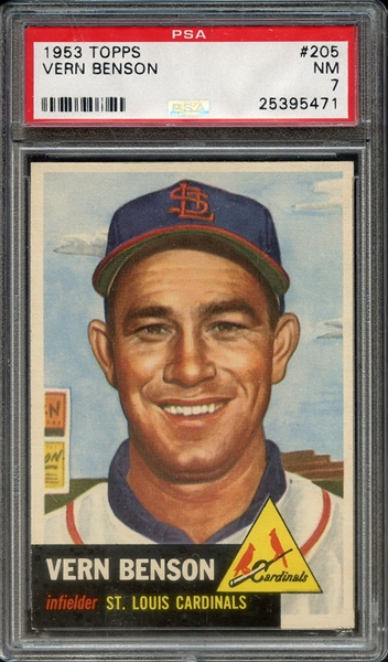 1953 TOPPS 205 VERN BENSON PSA NM 7