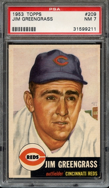 1953 TOPPS 209 JIM GREENGRASS PSA NM 7