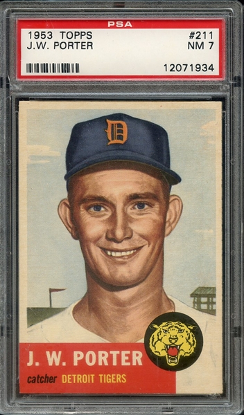 1953 TOPPS 211 J.W. PORTER PSA NM 7