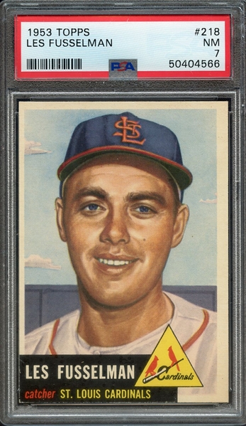 1953 TOPPS 218 LES FUSSELMAN PSA NM 7