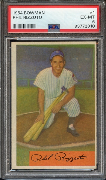 1954 BOWMAN 1 PHIL RIZZUTO PSA EX-MT 6