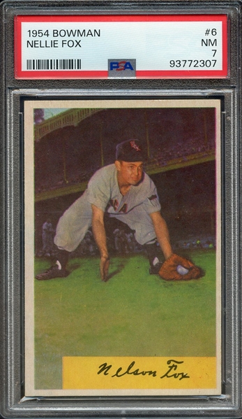 1954 BOWMAN 6 NELLIE FOX PSA NM 7