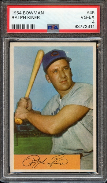 1954 BOWMAN 45 RALPH KINER PSA VG-EX 4