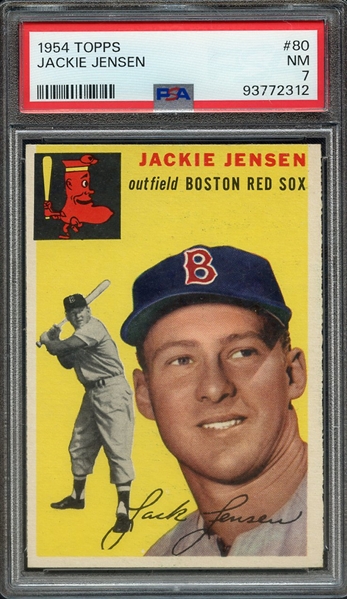 1954 TOPPS 80 JACKIE JENSEN PSA NM 7