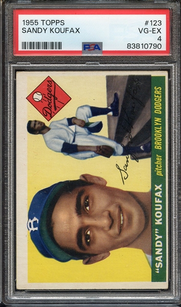 1955 TOPPS 123 SANDY KOUFAX PSA VG-EX 4