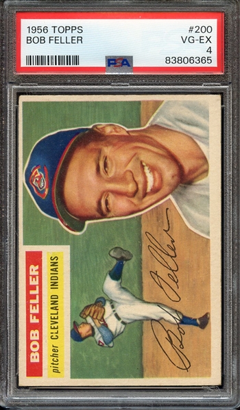 1956 TOPPS 200 BOB FELLER PSA VG-EX 4