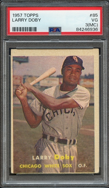 1957 TOPPS 85 LARRY DOBY PSA VG 3 (MC)