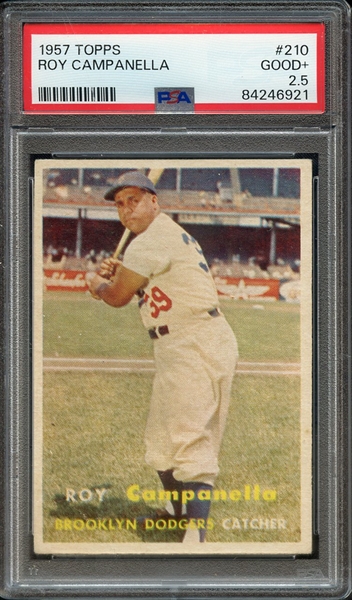 1957 TOPPS 210 ROY CAMPANELLA PSA GOOD+ 2.5