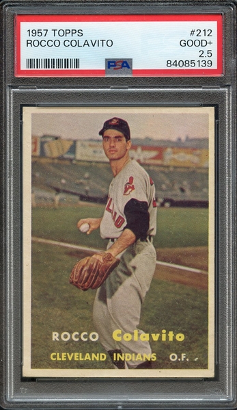 1957 TOPPS 212 ROCCO COLAVITO PSA GOOD+ 2.5