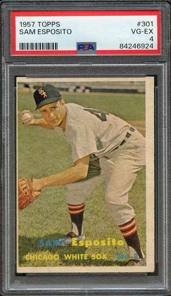 1957 TOPPS 301 SAM ESPOSITO PSA VG-EX 4