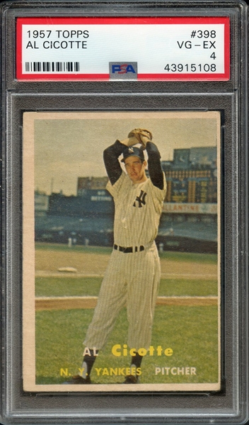 1957 TOPPS 398 AL CICOTTE PSA VG-EX 4