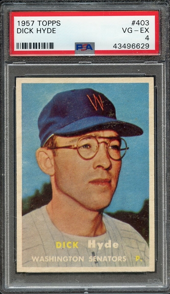 1957 TOPPS 403 DICK HYDE PSA VG-EX 4