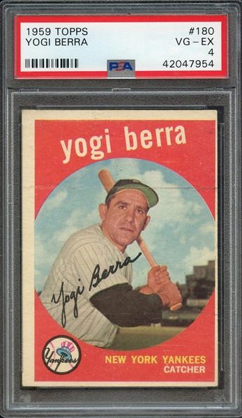 1959 TOPPS 180 YOGI BERRA PSA VG-EX 4