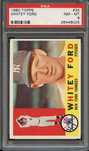 1960 TOPPS 35 WHITEY FORD PSA NM-MT 8