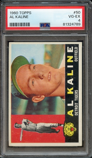 1960 TOPPS 50 AL KALINE PSA VG-EX 4