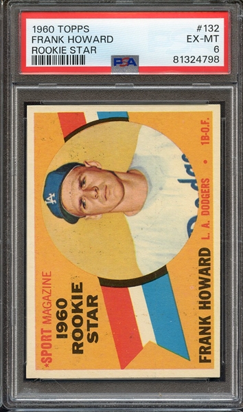 1960 TOPPS 132 FRANK HOWARD ROOKIE STAR PSA EX-MT 6