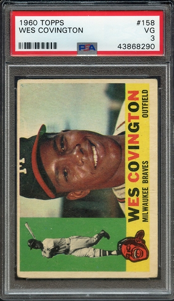 1960 TOPPS 158 WES COVINGTON PSA VG 3