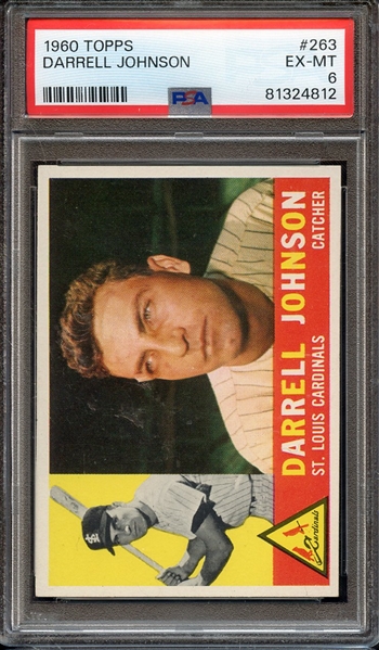 1960 TOPPS 263 DARRELL JOHNSON PSA EX-MT 6