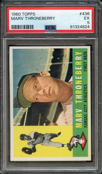 1960 TOPPS 436 MARV THRONEBERRY PSA EX 5