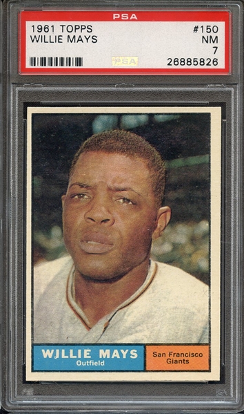 1961 TOPPS 150 WILLIE MAYS PSA NM 7