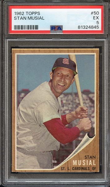 1962 TOPPS 50 STAN MUSIAL PSA EX 5